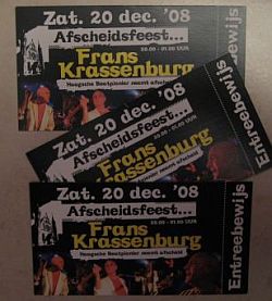 Tickets Frans Krassenburg last show December 20, 2008